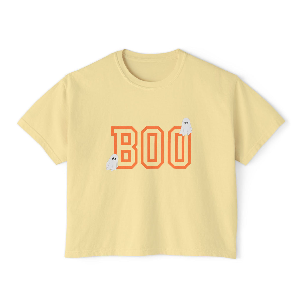 Halloween Ghost Women's Boxy Tee, Cute Halloween Shirt, Boo Tee, Spooky Casual Top, Fall Fashion Tee