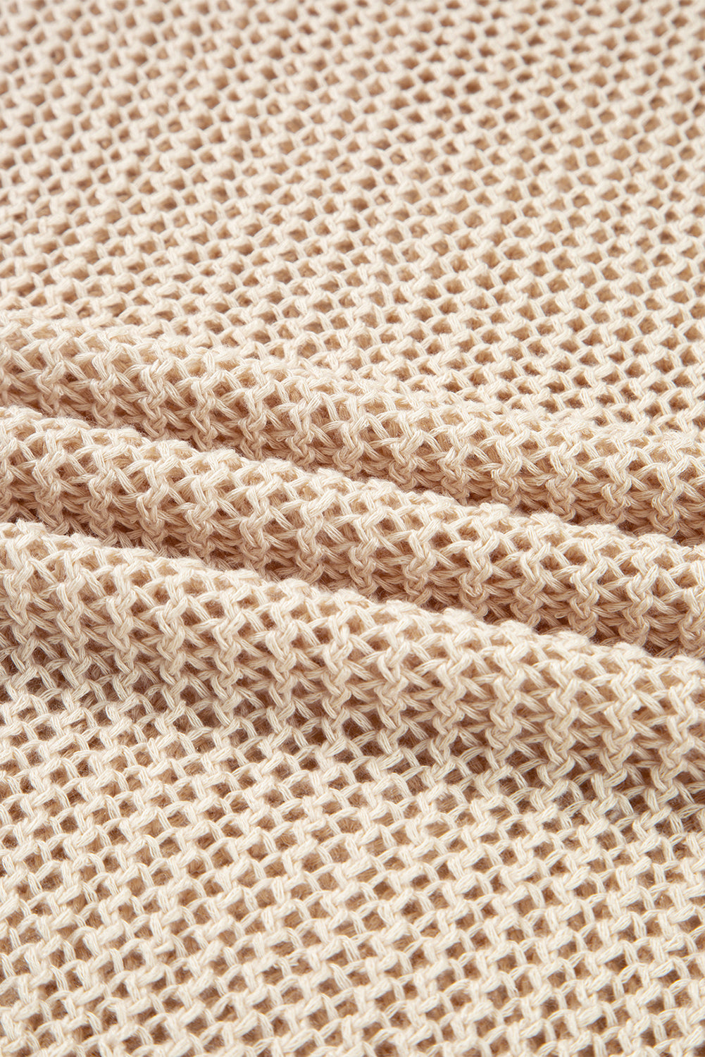 Coral Crochet Hollow-out Knit Sweater