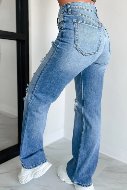 👖 Rebel Rips Straight-Leg Jeans