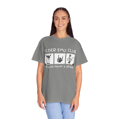🖤 Elder Emo Club Tee — “It Was Never a Phase”
