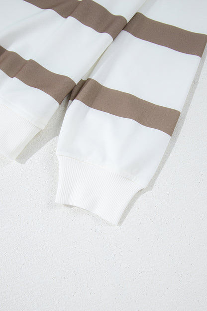 Black Striped Drop Shoulder Pullover and Joggers Set