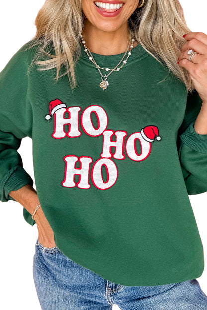 Evergreen Embroidered Letter Graphic Christmas Fashion Sweatshirt