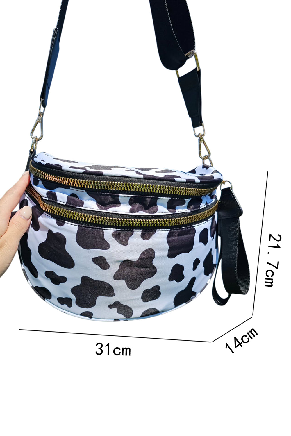 Chicory Coffee Checkered Print Wide Strap Large Crossbody Bag