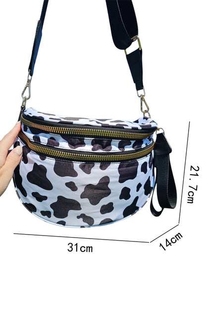 Chicory Coffee Checkered Print Wide Strap Large Crossbody Bag