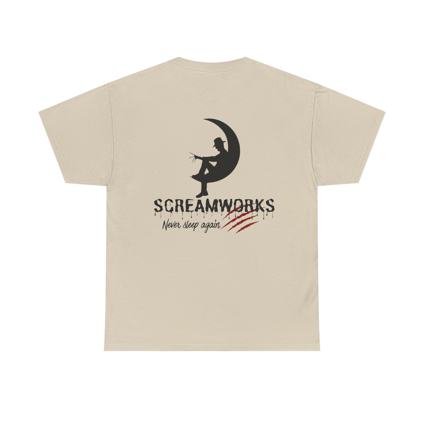 🩸 SCREAMWORKS – Never Sleep Again Tee