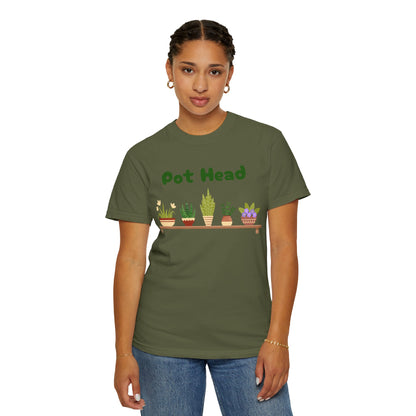 Pot Head Plant Lover T-Shirt, Unisex Gardening Tee, Gift for Houseplant Enthusiasts, Funny Garden Shirt, Eco-Friendly Apparel