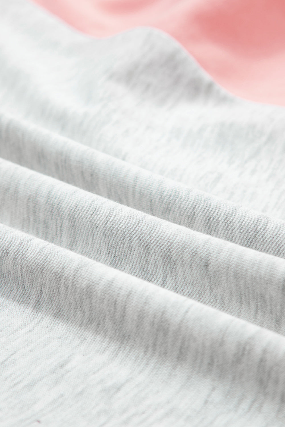 Light Grey Colorblock Raw Hem Pullover and Shorts Set