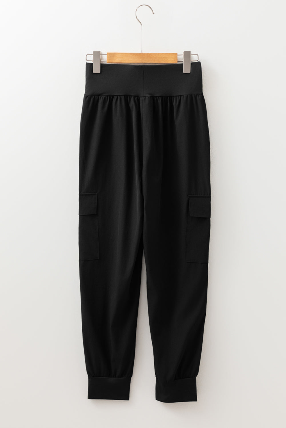 Camel Elastic High Waist Pocketed Cargo Jogger Pants