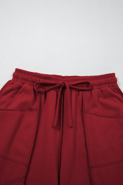 Racing Red Drop Shoulder Boxy Tee and Barrel Pants Set