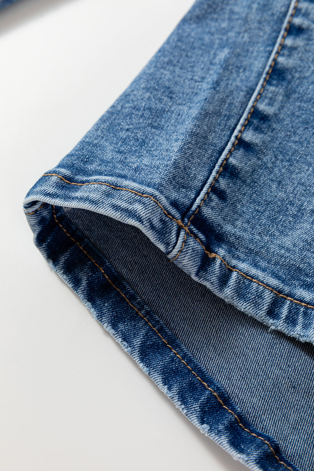 Dusk Blue High Waist Straight Leg Ankle Cropped Jeans