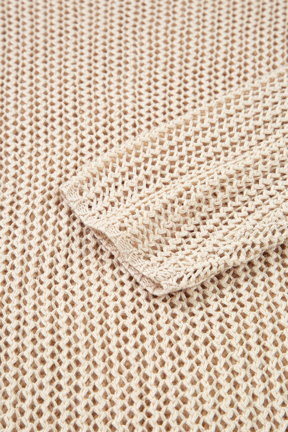 Coral Crochet Hollow-out Knit Sweater