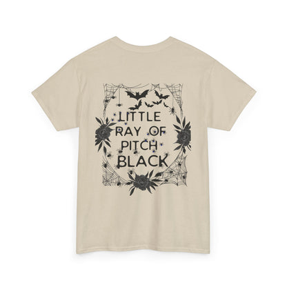 Little Ray of Pitch Black Graphic Tee, Unisex Cotton T-Shirt, Casual Wear, Halloween Outfit, Gift for Dark Aesthetic Lovers