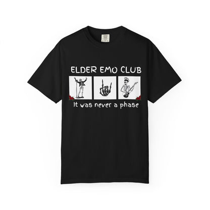 🖤 Elder Emo Club Tee — “It Was Never a Phase”