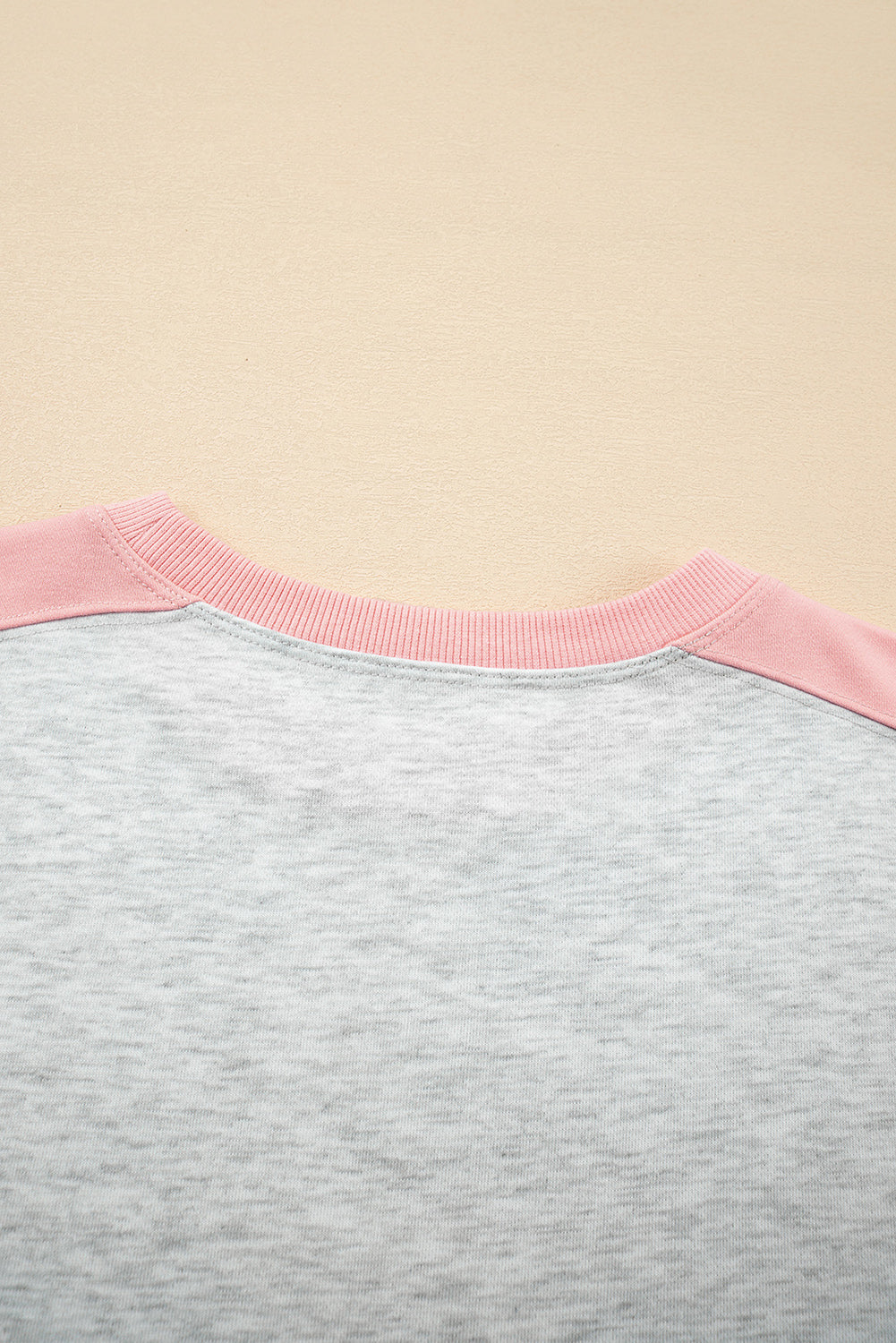 Light Grey Colorblock Raw Hem Pullover and Shorts Set