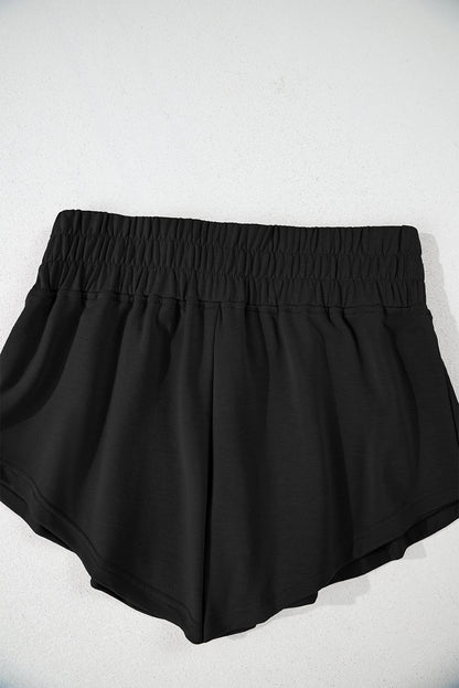 Black Cropped Tee and Ruffle High Waist Skort Set