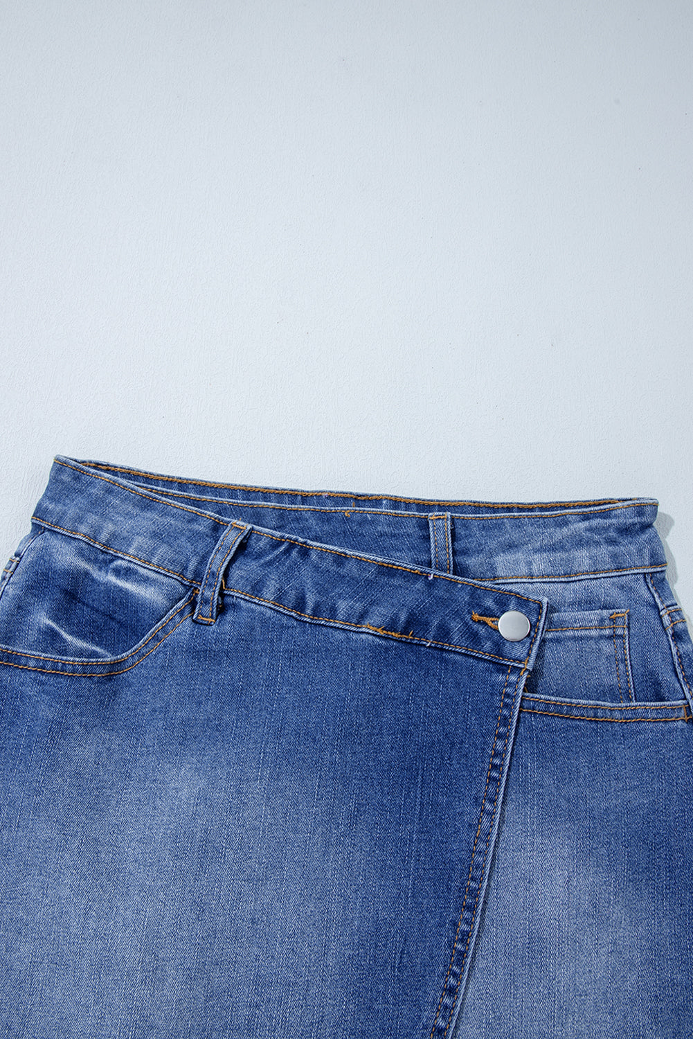 Ashleigh Blue Wrapped Crossed Waist Denim Mini Skirt