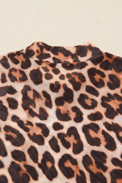 🐆Wild Aura Leopard Mesh Top