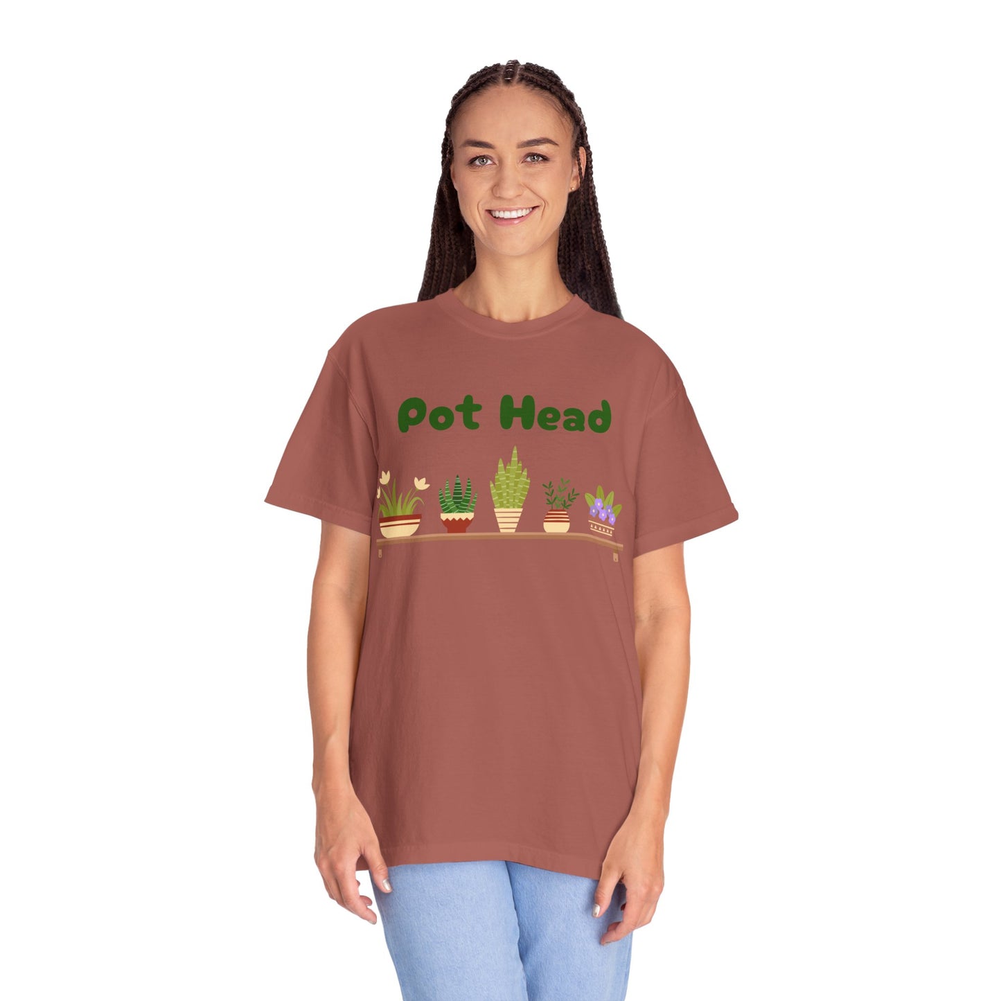 Pot Head Plant Lover T-Shirt, Unisex Gardening Tee, Gift for Houseplant Enthusiasts, Funny Garden Shirt, Eco-Friendly Apparel