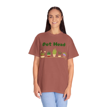 Pot Head Plant Lover T-Shirt, Unisex Gardening Tee, Gift for Houseplant Enthusiasts, Funny Garden Shirt, Eco-Friendly Apparel