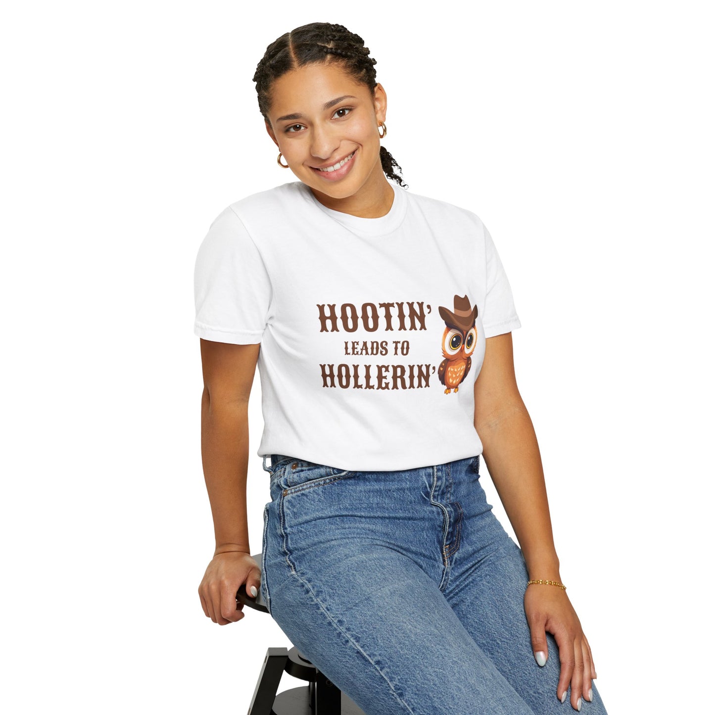 🦉 “Hootin’ & Hollerin’” Cosmic Cowgirl Tee