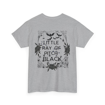 Little Ray of Pitch Black Graphic Tee, Unisex Cotton T-Shirt, Casual Wear, Halloween Outfit, Gift for Dark Aesthetic Lovers