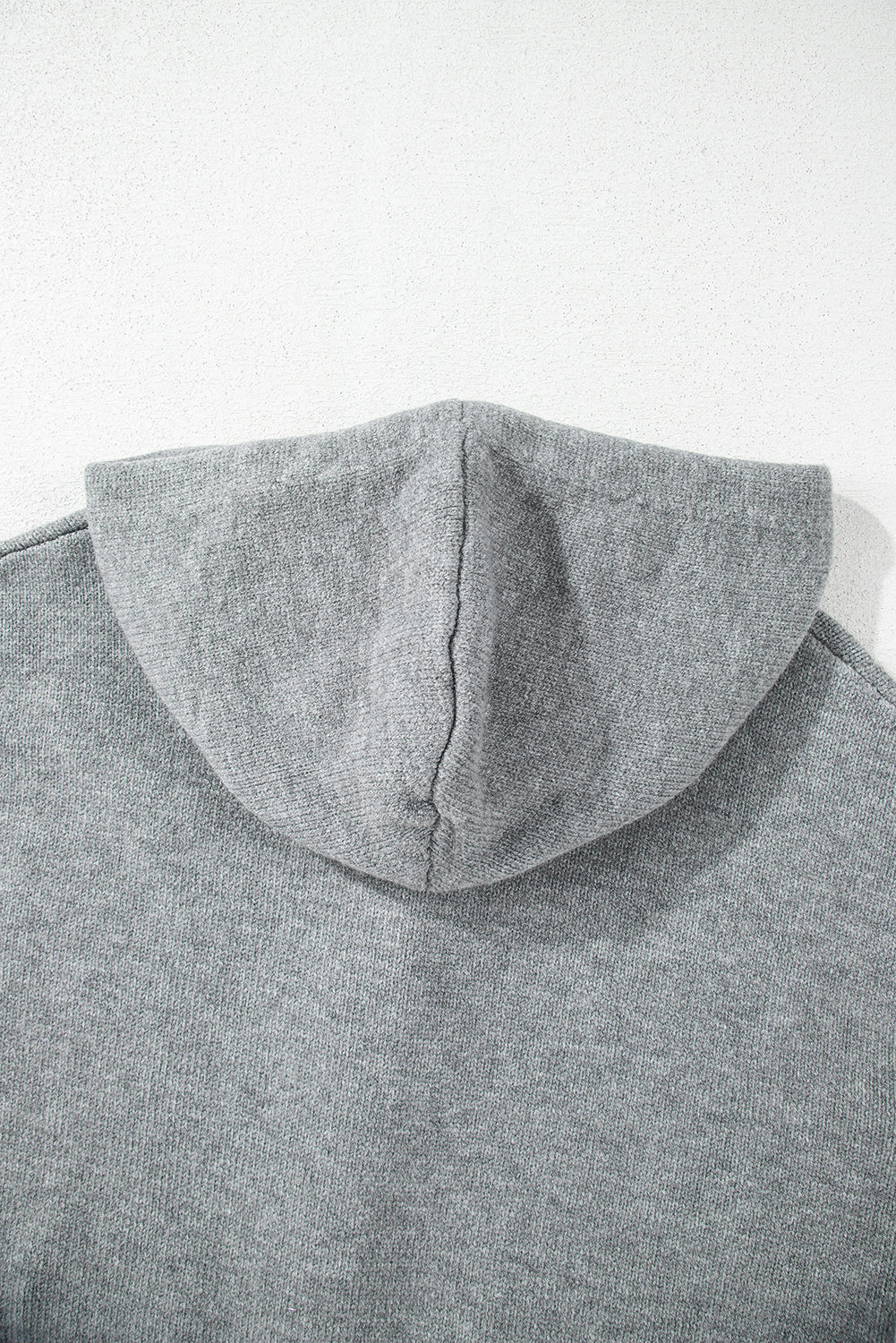 Medium Grey Hooded Button Up Drop Shoulder Sweater Cardigan