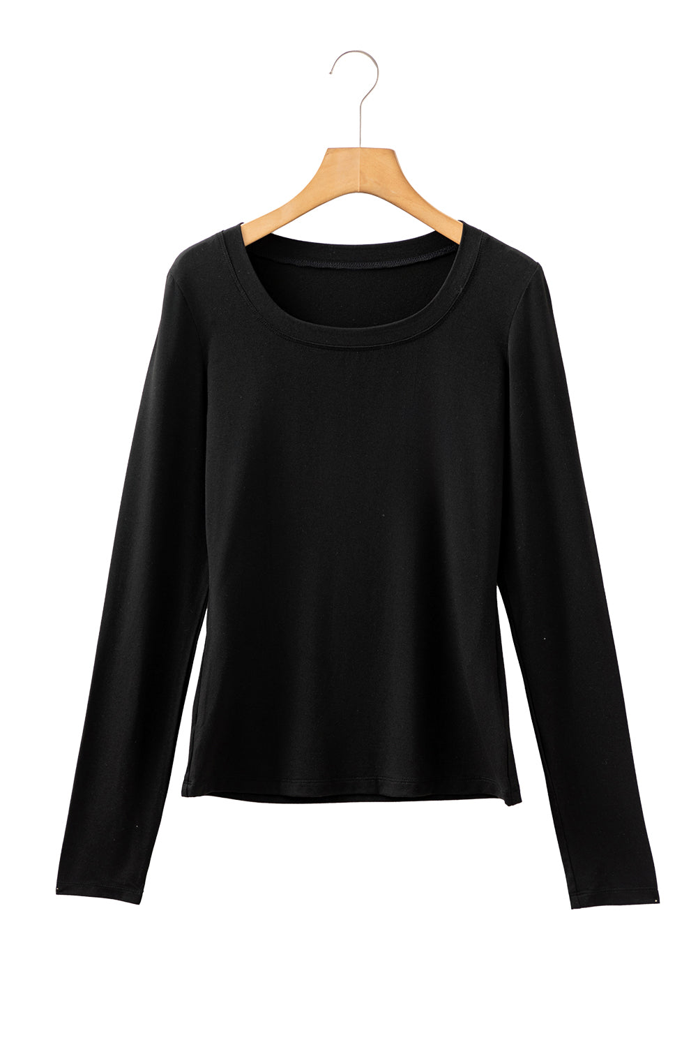 Laurel Green Solid Color Long Sleeve Slim Fit Top