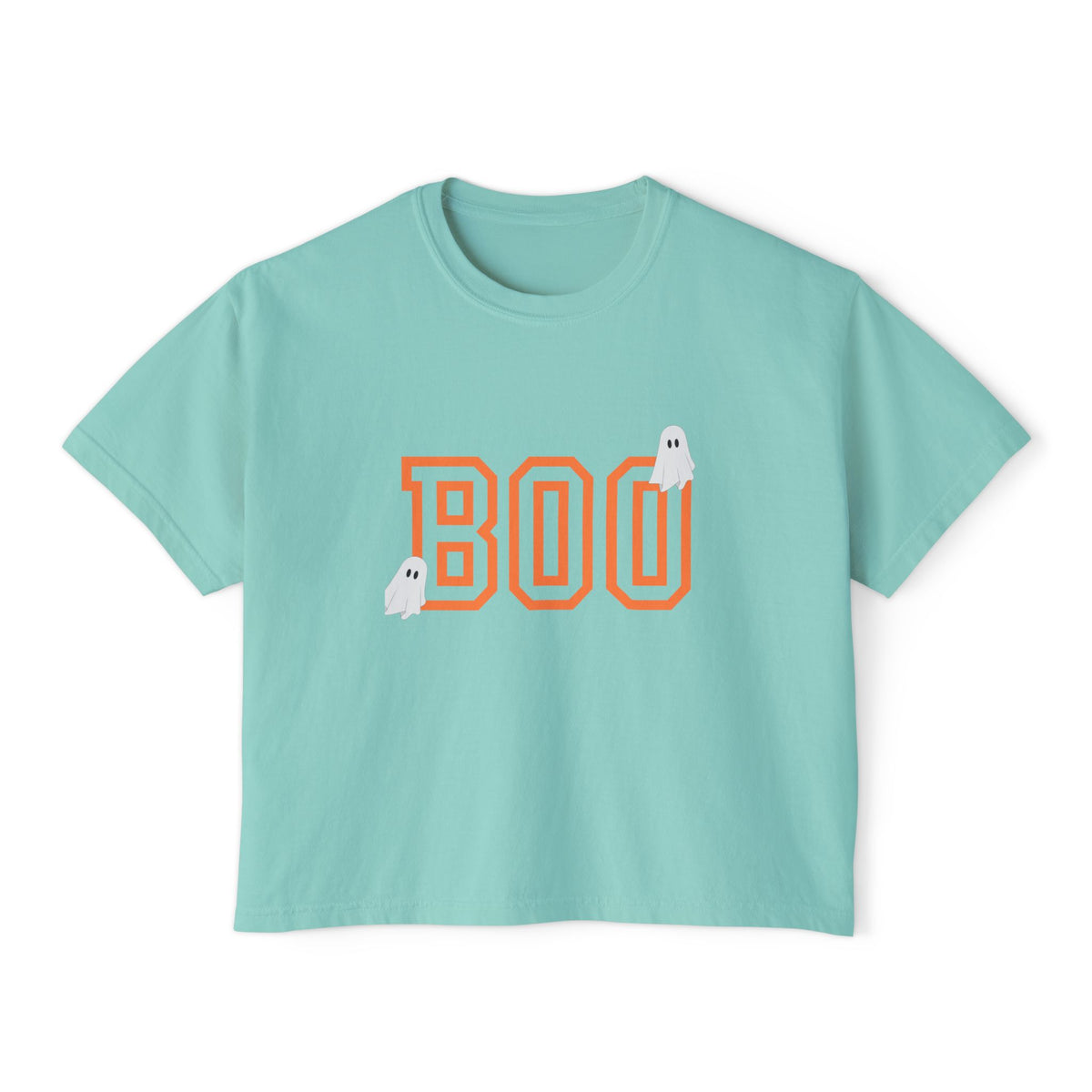 Halloween Ghost Women's Boxy Tee, Cute Halloween Shirt, Boo Tee, Spooky Casual Top, Fall Fashion Tee