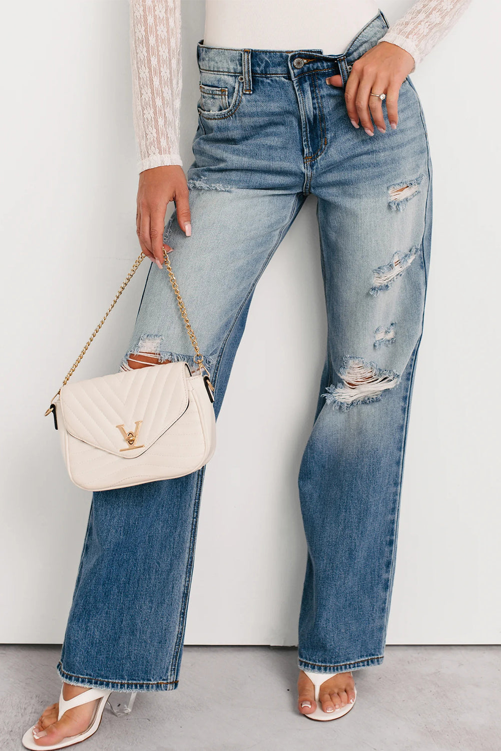 👖 Rebel Rips Straight-Leg Jeans