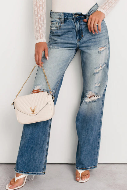 👖 Rebel Rips Straight-Leg Jeans