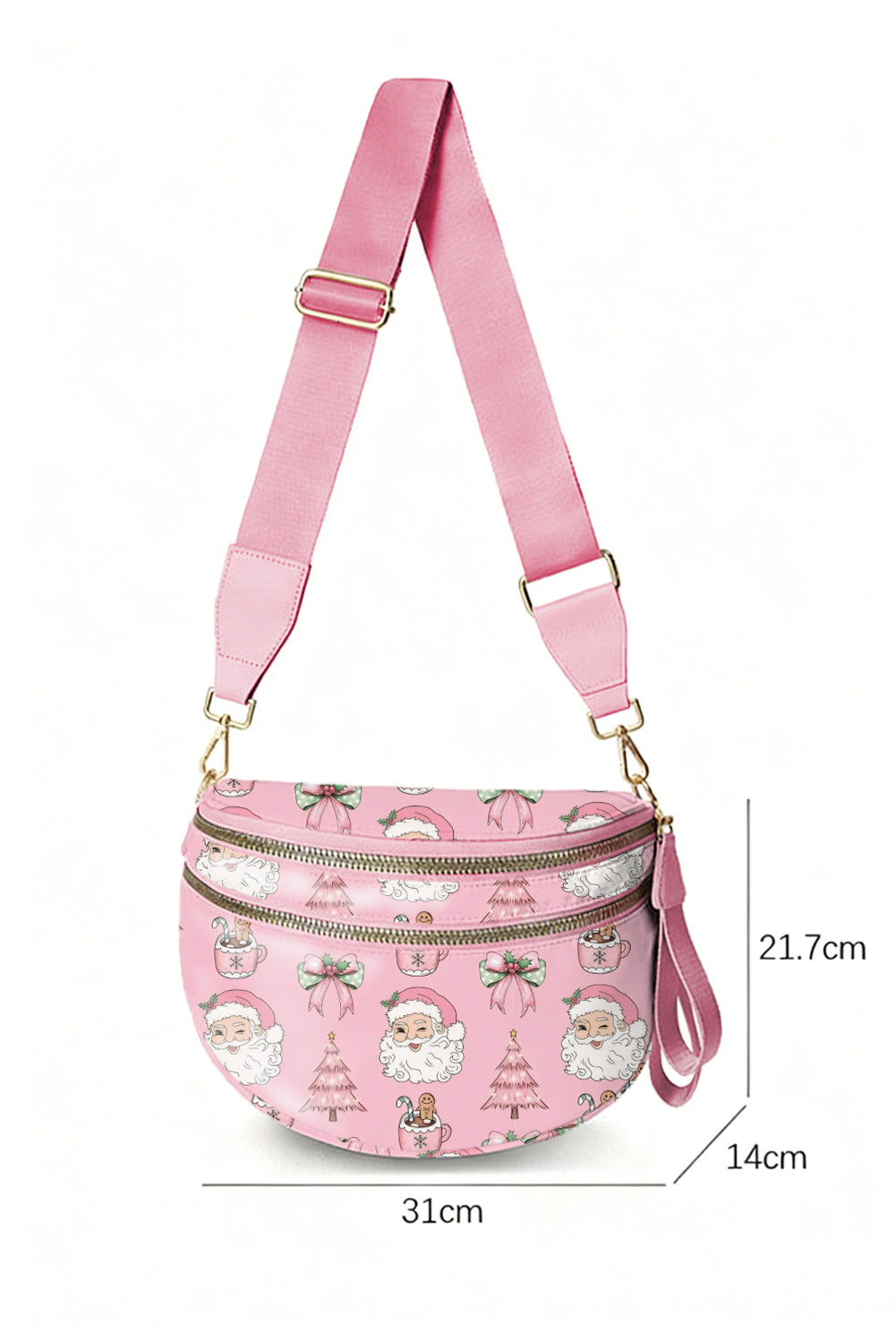 Black Floral Print Multi Pocket Crossbody Bag