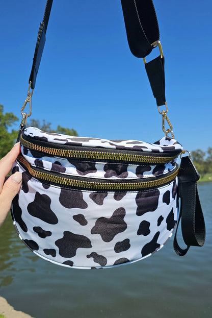 Chicory Coffee Checkered Print Wide Strap Large Crossbody Bag