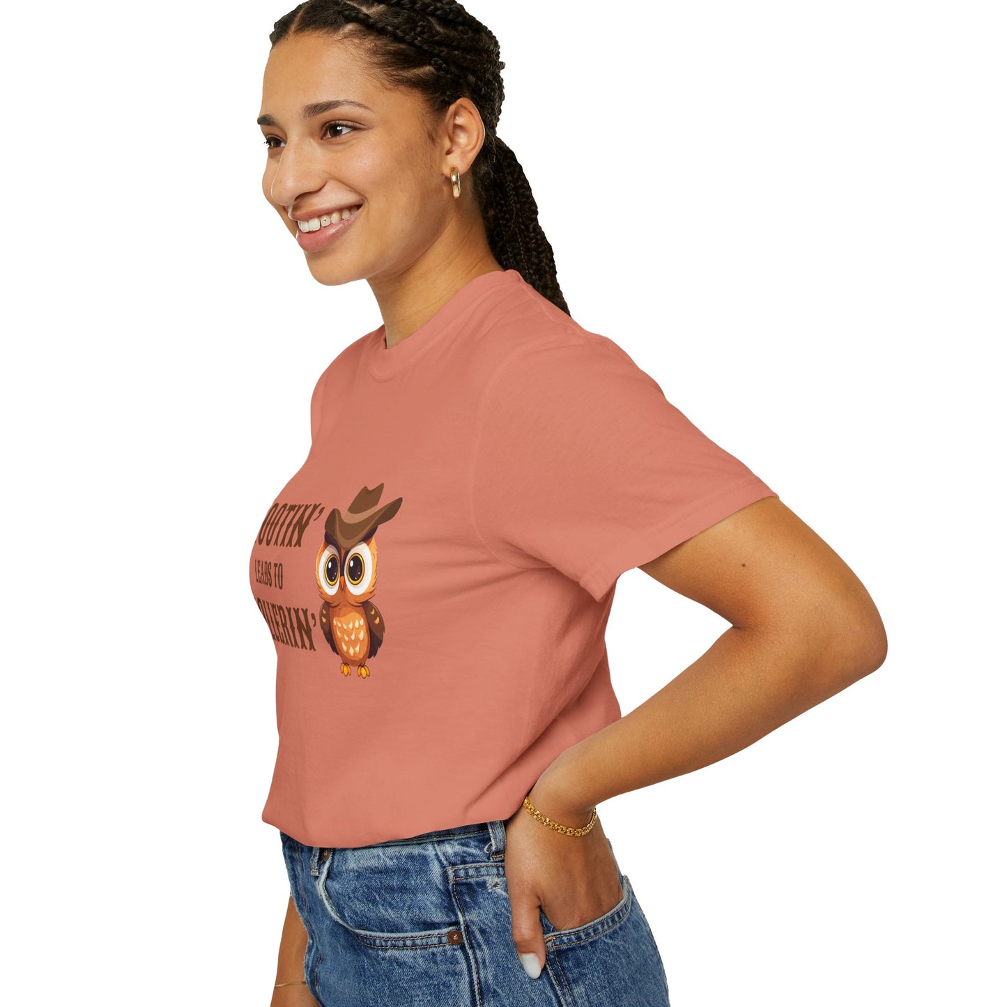 🦉 “Hootin’ & Hollerin’” Cosmic Cowgirl Tee
