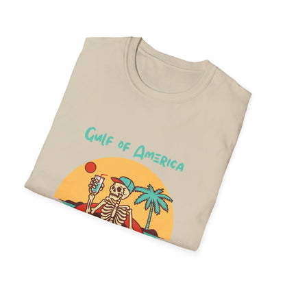 Gulf of America Skeleton Tee, Summer Vibes Shirt, Unisex Graphic T-Shirt, Beach Life Apparel, Fun Vacation Top, Trendy Summer Fashion