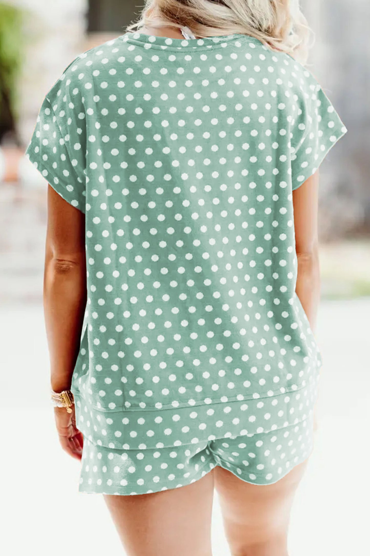 Pink Polka Dot Print Short Set