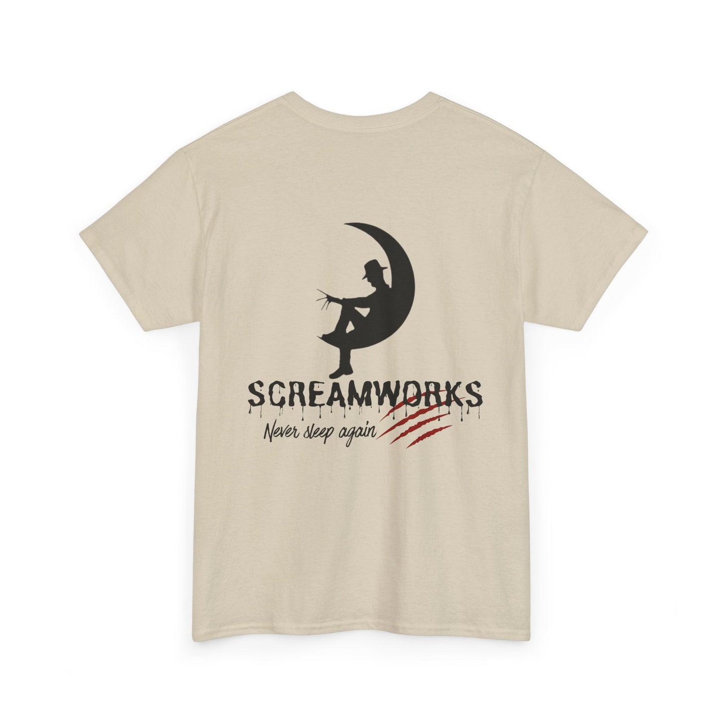 🩸 SCREAMWORKS – Never Sleep Again Tee