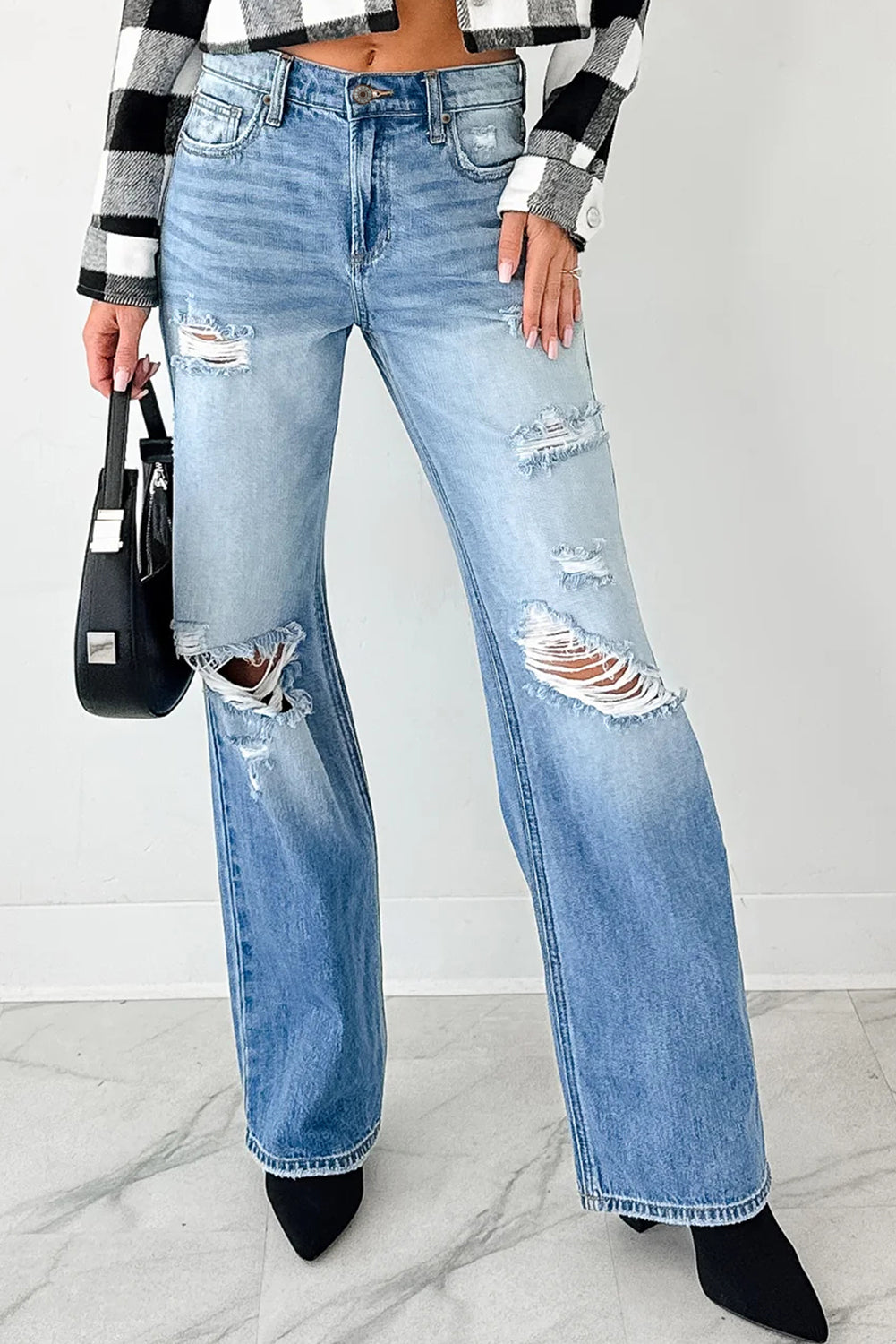 👖 Rebel Rips Straight-Leg Jeans