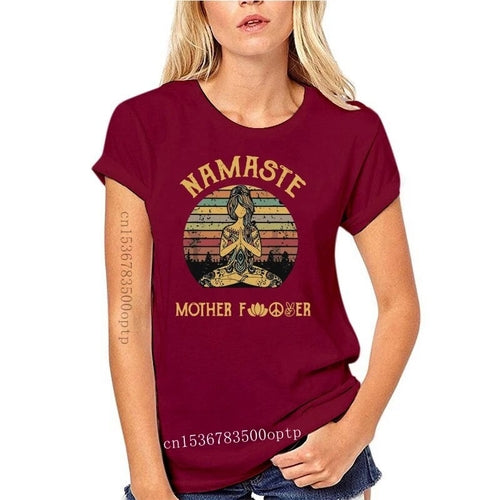 New Namaste Mother Fcker Yoga Vintage Funny  Women T-shirt