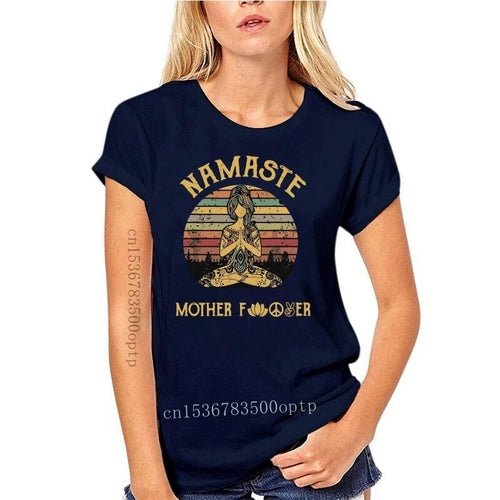 New Namaste Mother Fcker Yoga Vintage Funny  Women T-shirt