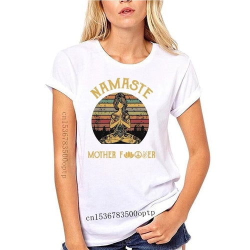 New Namaste Mother Fcker Yoga Vintage Funny  Women T-shirt