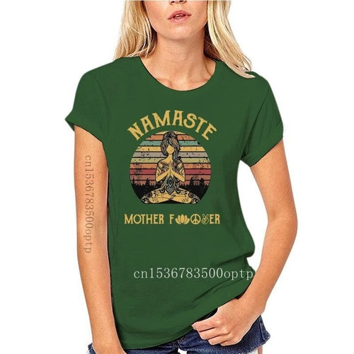 New Namaste Mother Fcker Yoga Vintage Funny  Women T-shirt