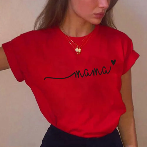 Kawaii women t-shirts summer short sleeve Female Harajuku mama love t