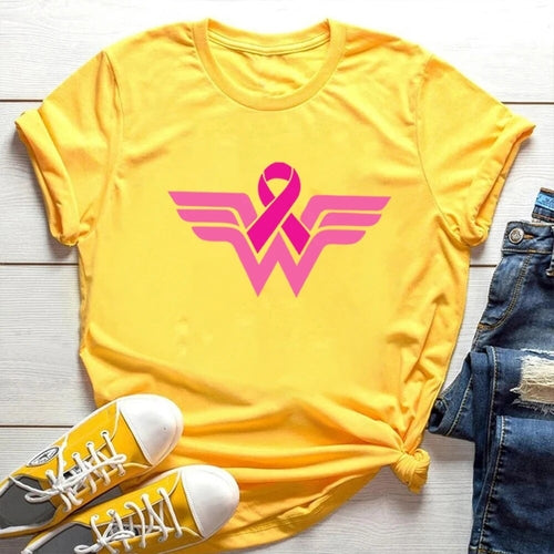 Breast Cancer Woman T Shirt Breast Cancer Super Hero Logo Shirt Breast