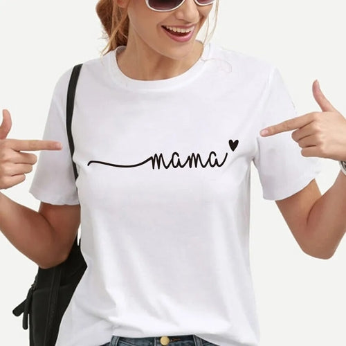 Kawaii women t-shirts summer short sleeve Female Harajuku mama love t