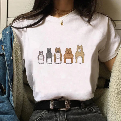 American Bully Tee women anime summer harajuku top girl comic clothes