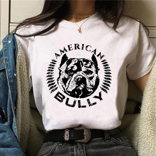 American Bully Tee women anime summer harajuku top girl comic clothes