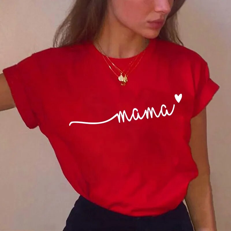 Kawaii women t-shirts summer short sleeve Female Harajuku mama love t