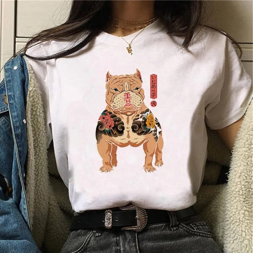 American Bully Tee women anime summer harajuku top girl comic clothes