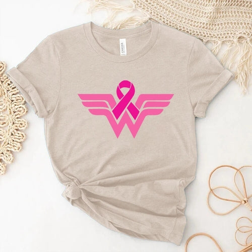 Breast Cancer Woman T Shirt Breast Cancer Super Hero Logo Shirt Breast