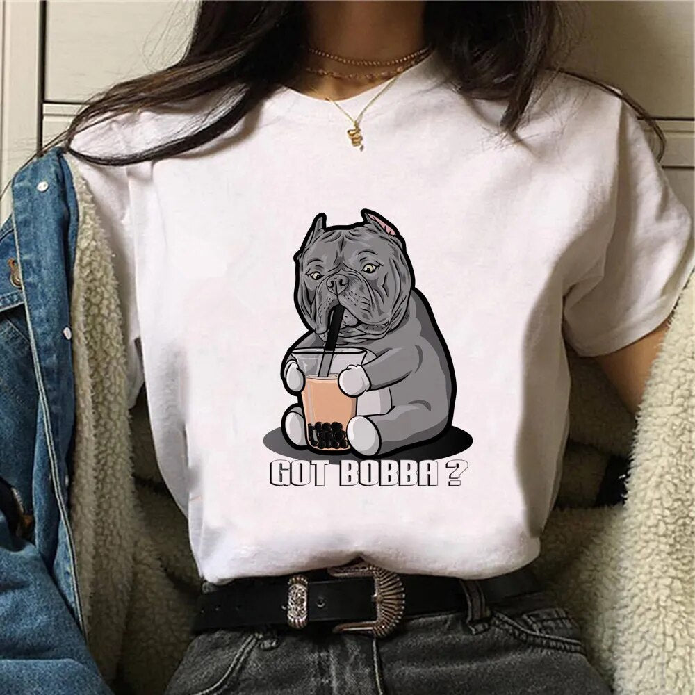 American Bully Tee women anime summer harajuku top girl comic clothes